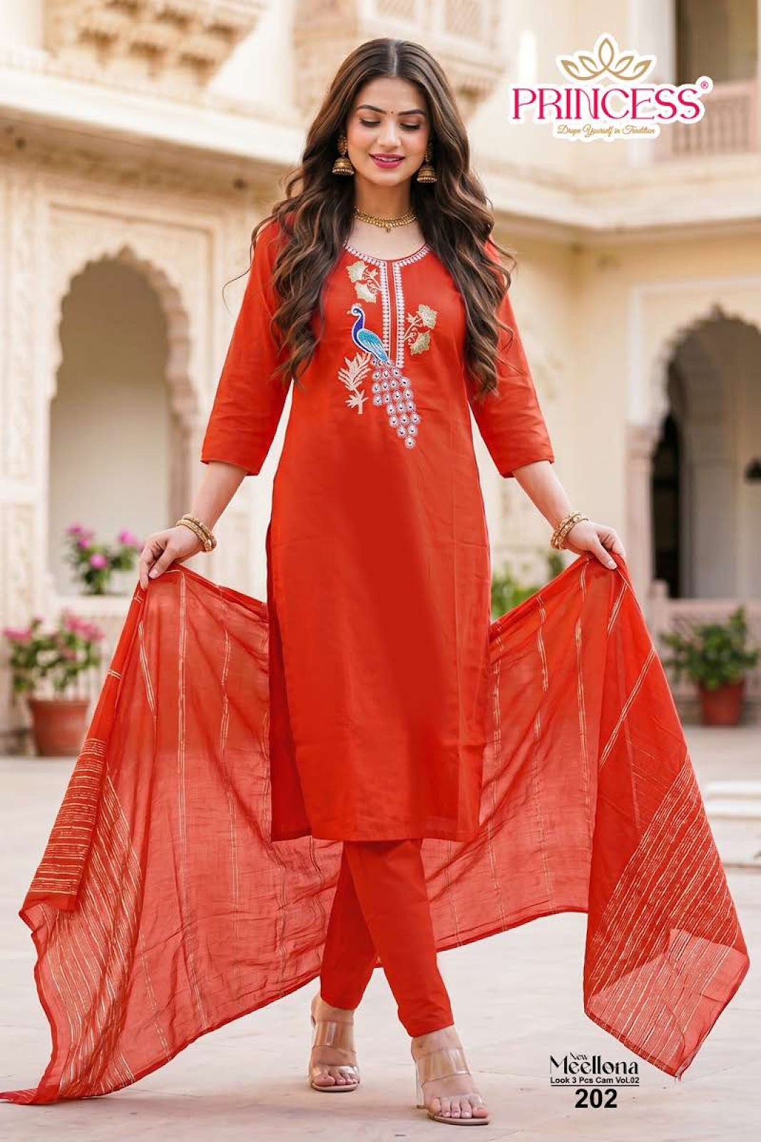 Meellona Vol 2 Princess Creation Rayon 22Kg Readymade Pant Style Suits Wholesale Price