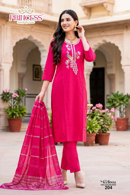 Meellona Vol 2 Princess Creation Rayon 22Kg Readymade Pant Style Suits Wholesale Price