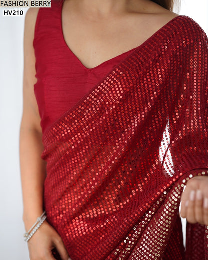 Meena Fashion Berry Georgette Sarees Wholesale Price