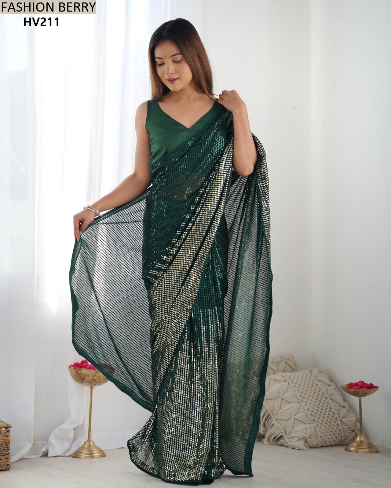 Meena Fashion Berry Georgette Sarees Wholesale Price
