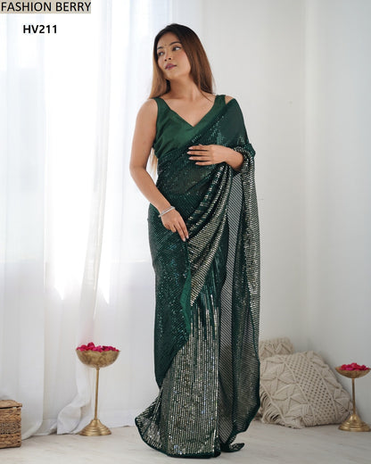 Meena Fashion Berry Georgette Sarees Wholesale Price