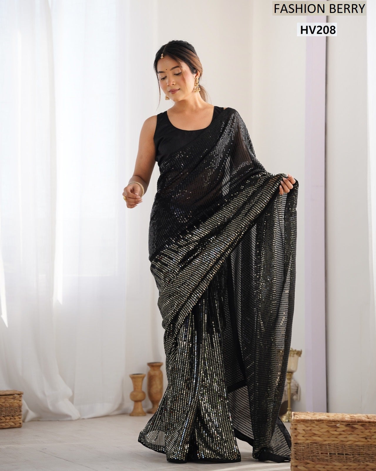 Meena Fashion Berry Georgette Sarees Wholesale Price