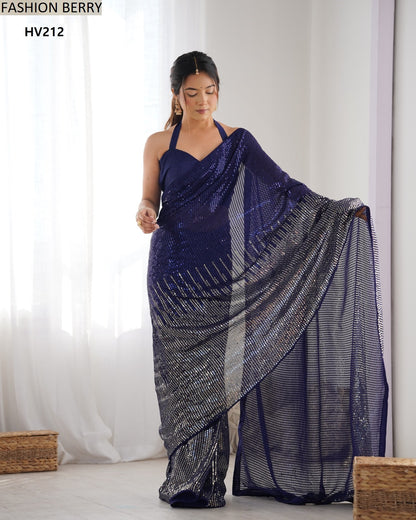 Meena Fashion Berry Georgette Sarees Wholesale Price