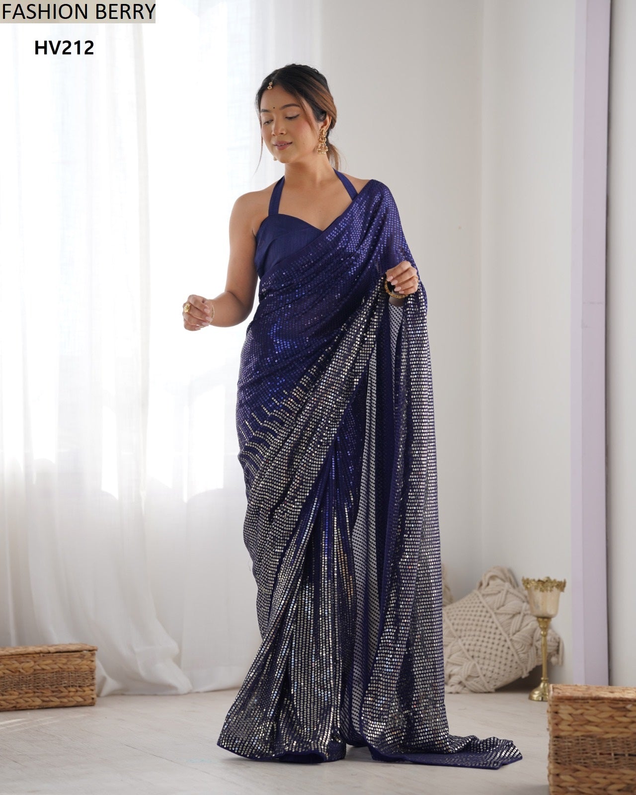 Meena Fashion Berry Georgette Sarees Wholesale Price