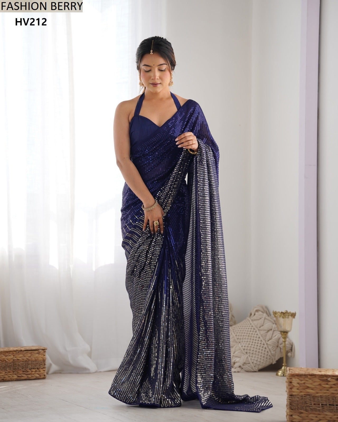 Meena Fashion Berry Georgette Sarees Wholesale Price
