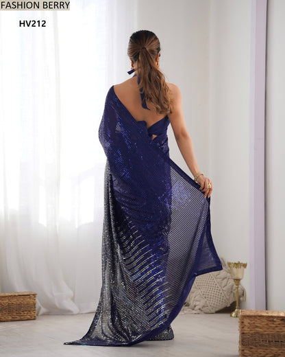 Meena Fashion Berry Georgette Sarees Wholesale Price