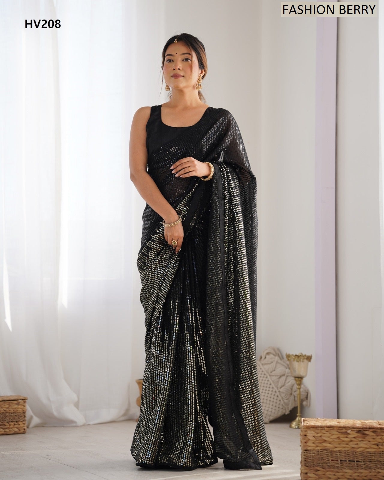 Meena Fashion Berry Georgette Sarees Wholesale Price