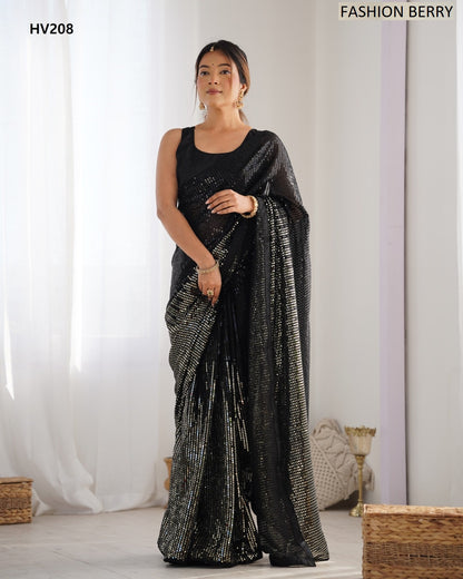 Meena Fashion Berry Georgette Sarees Wholesale Price