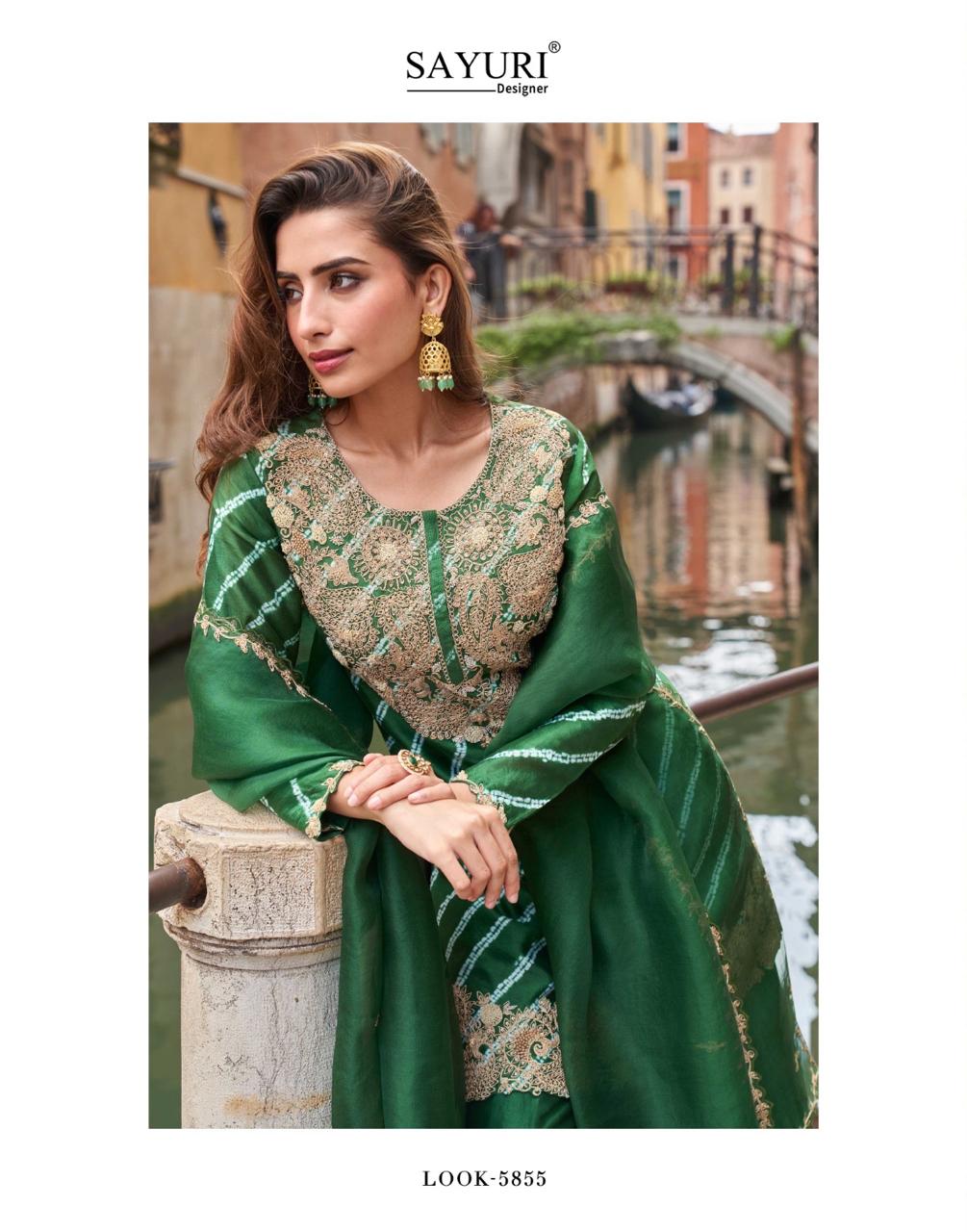 Meena Sayuri Chinon Silk Readymade Plazzo Style Suits Exporter Gujarat