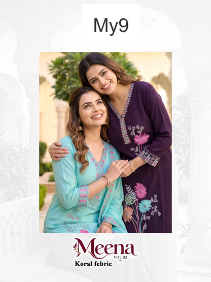 Meena Vol 2 My9 Koral Readymade Pant Style Suits Wholesale