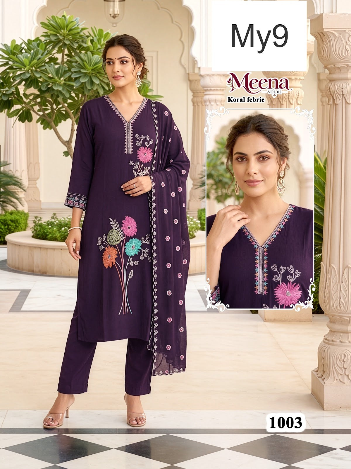 Meena Vol 2 My9 Koral Readymade Pant Style Suits Wholesale