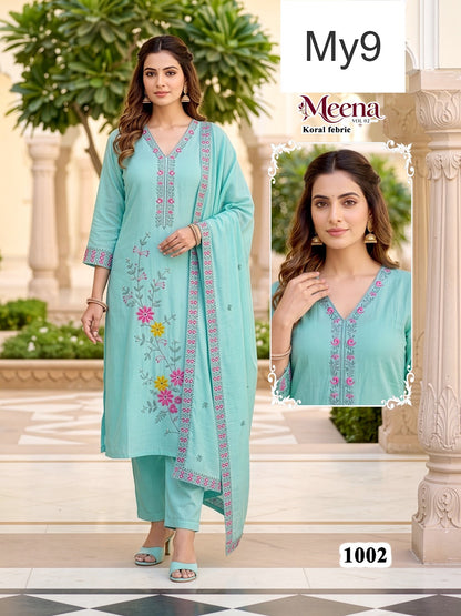 Meena Vol 2 My9 Koral Readymade Pant Style Suits Wholesale