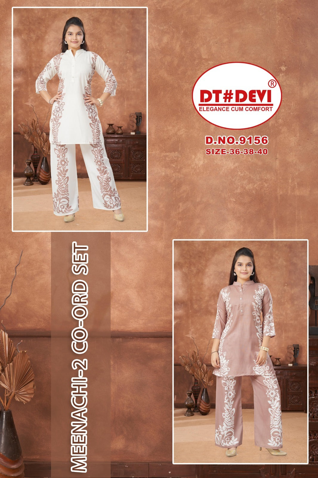 Meenachi 2 Dn 9156 Dt Devi Cotton Slub Girls Co Ord Set Wholesaler India