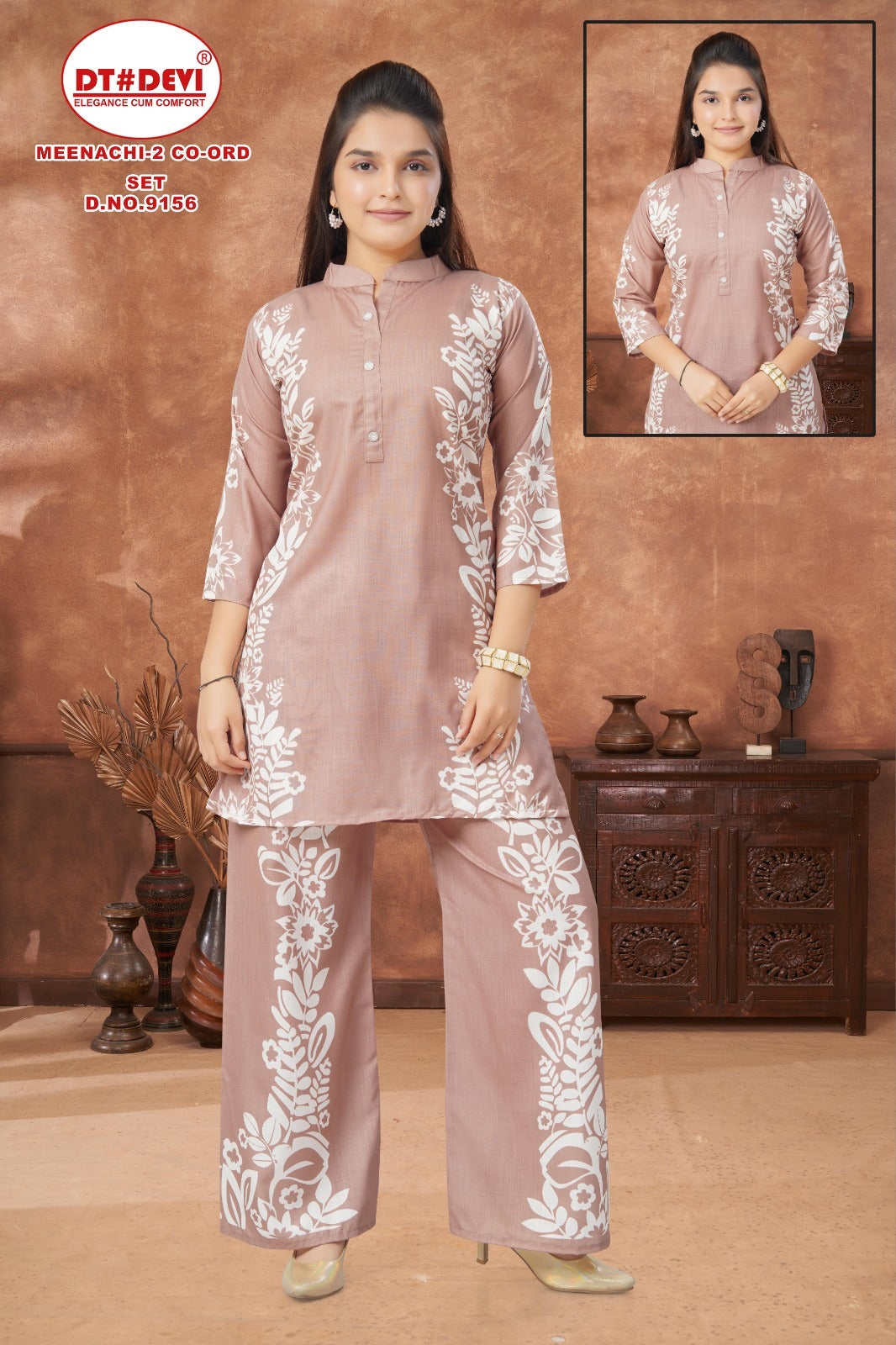 Meenachi 2 Dn 9156 Dt Devi Cotton Slub Girls Co Ord Set Wholesaler India