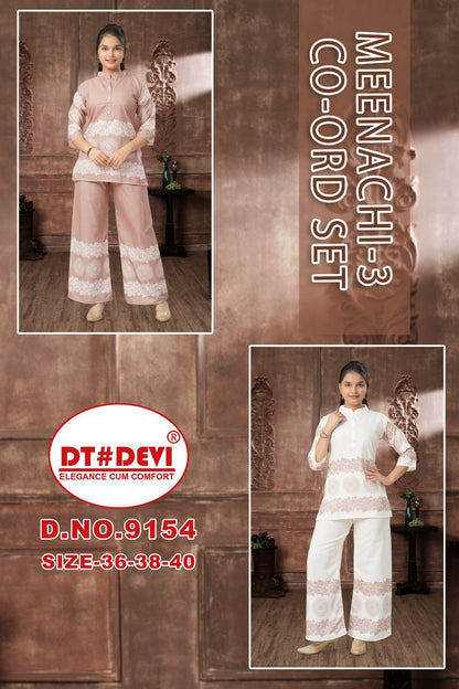 Meenachi 3 Dn 9154 Dt Devi Cotton Slub Girls Co Ord Set Manufacturer Gujarat