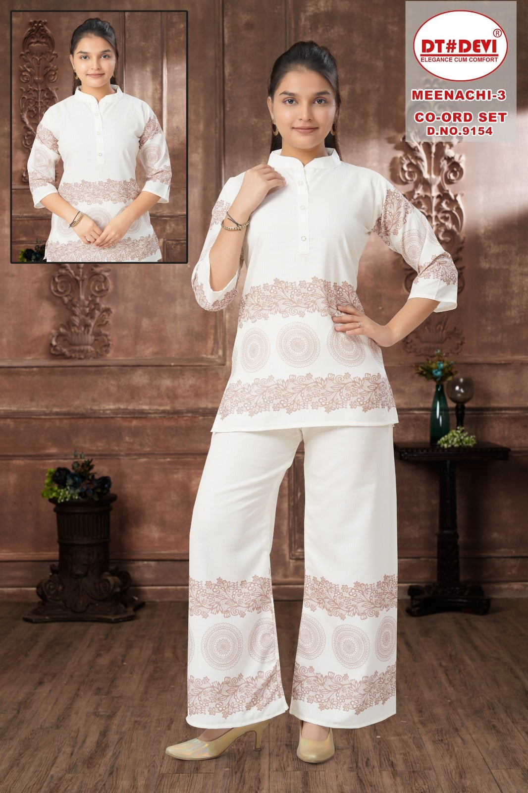 Meenachi 3 Dn 9154 Dt Devi Cotton Slub Girls Co Ord Set Manufacturer Gujarat