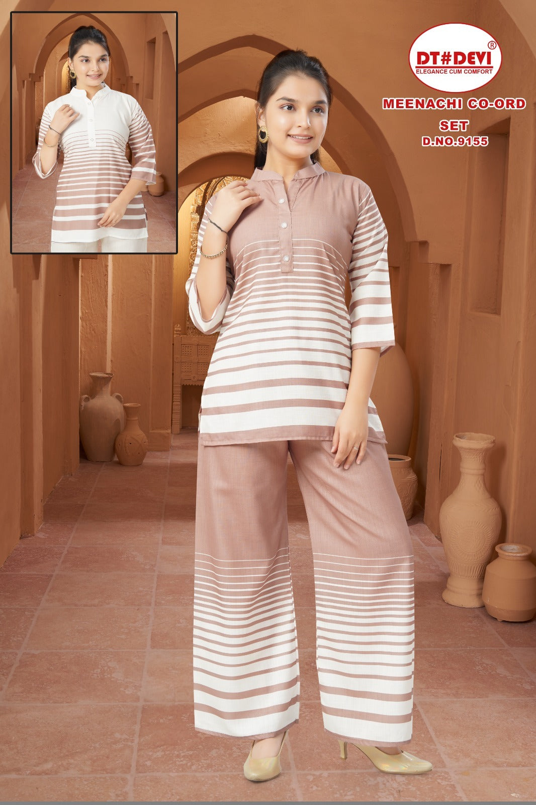 Meenachi Dn 9155 Dt Devi Cotton Slub Girls Co Ord Set Wholesale Price