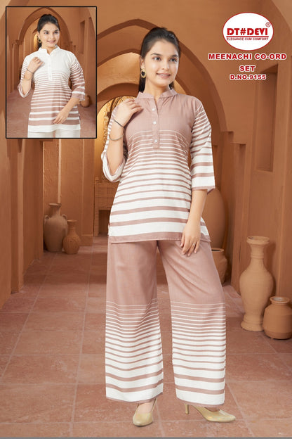 Meenachi Dn 9155 Dt Devi Cotton Slub Girls Co Ord Set Wholesale Price
