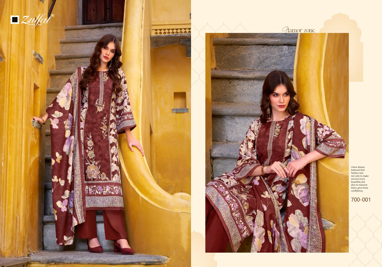 Meenakaari Zulfat Designer Jam Cotton Karachi Salwar Suits Manufacturer Ahmedabad