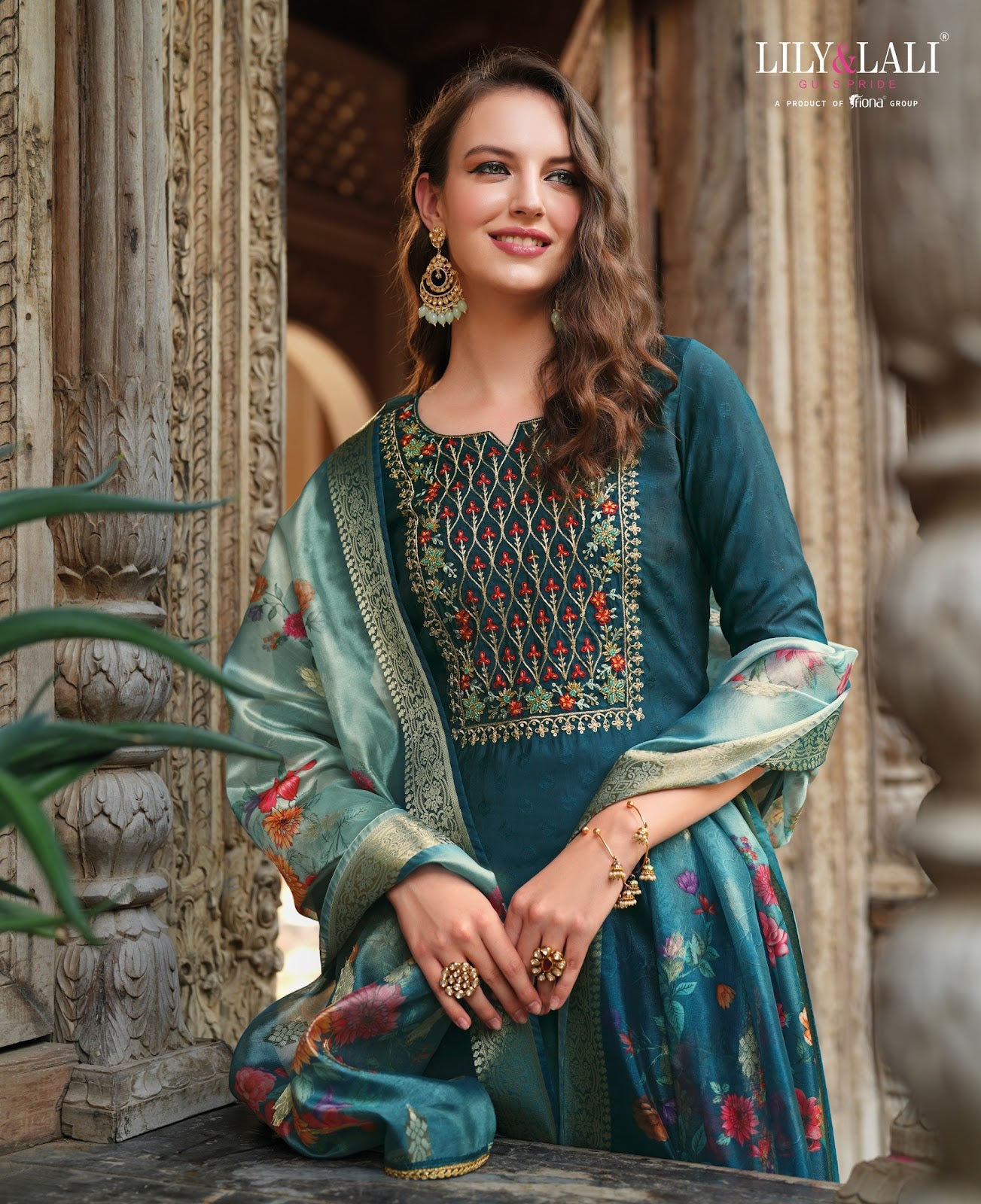 Meenakari Vol 4 Lily Lali Viscose Jacquard Readymade Pant Style Suits Supplier