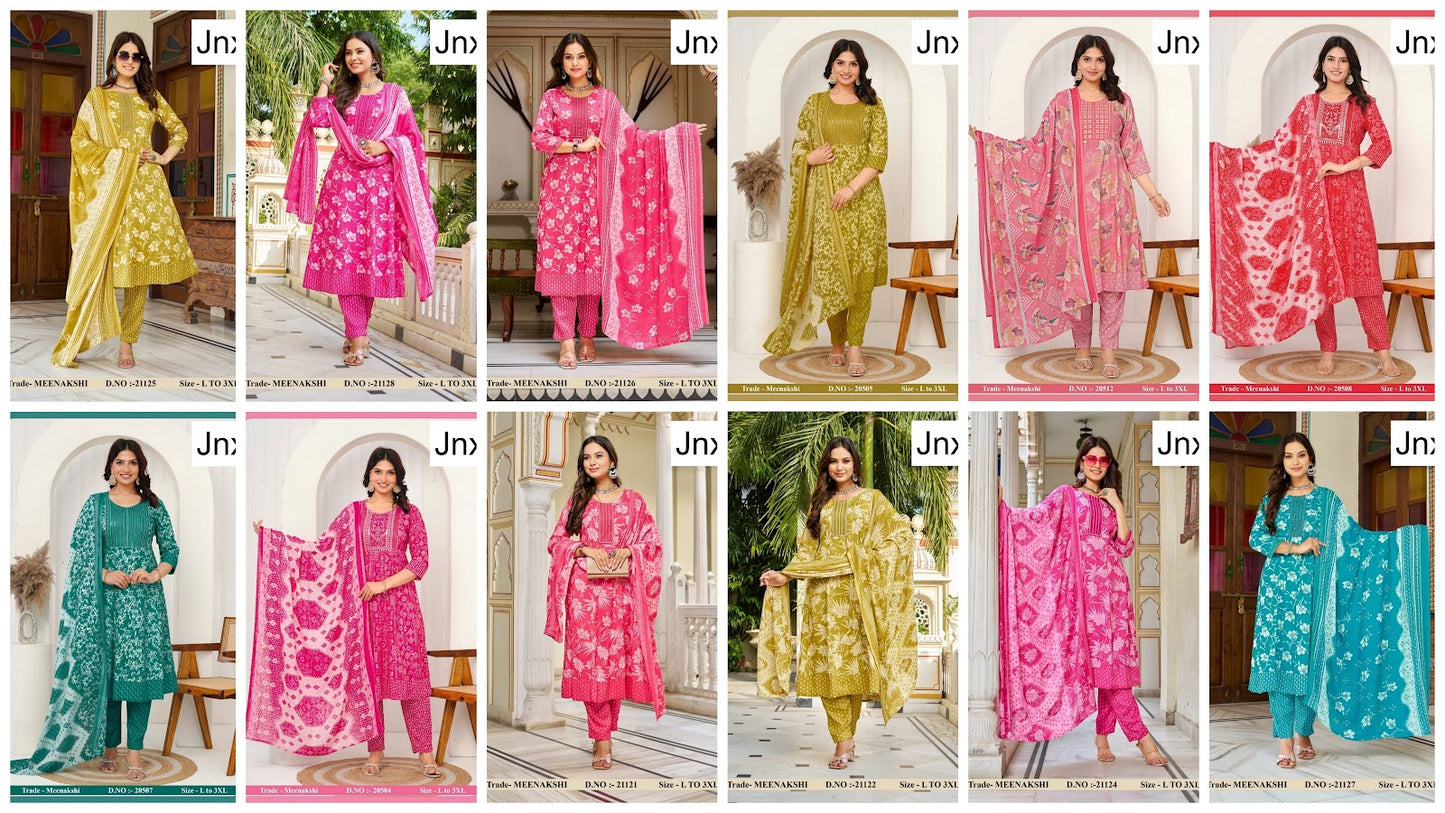 Meenakshi 2506 Jnx Capsule Print Readymade Anarkali Suits Wholesale Rate