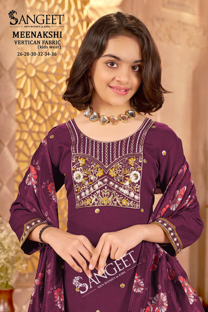 Meenakshi Sangeet Vertican Girls Readymade Pant Suits Wholesaler India