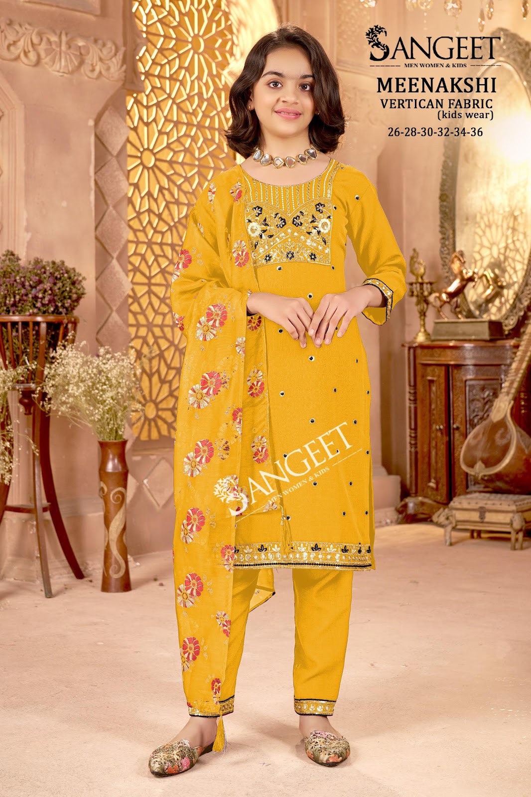 Meenakshi Sangeet Vertican Girls Readymade Pant Suits Wholesaler India