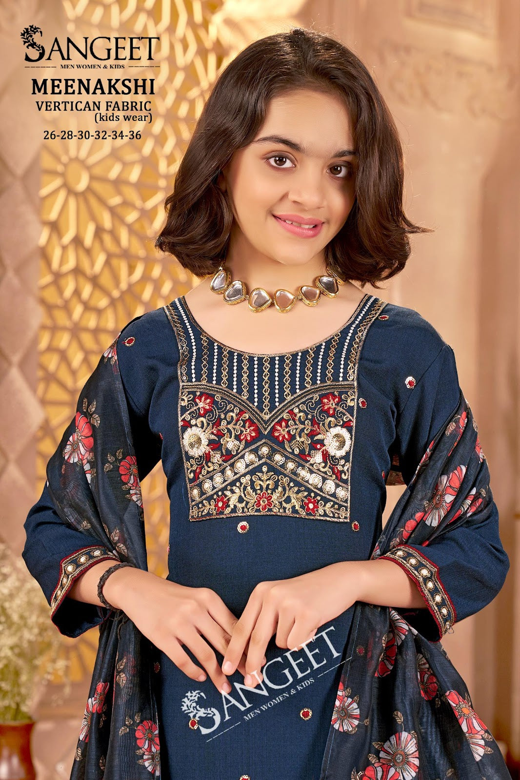 Meenakshi Sangeet Vertican Girls Readymade Pant Suits Wholesaler India