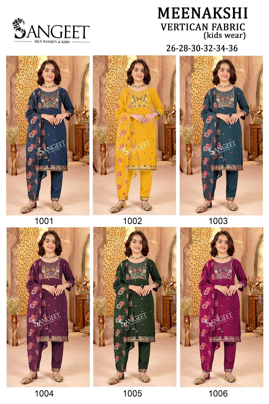 Meenakshi Sangeet Vertican Girls Readymade Pant Suits Wholesaler India