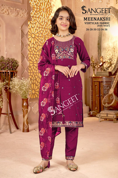 Meenakshi Sangeet Vertican Girls Readymade Pant Suits Wholesaler India