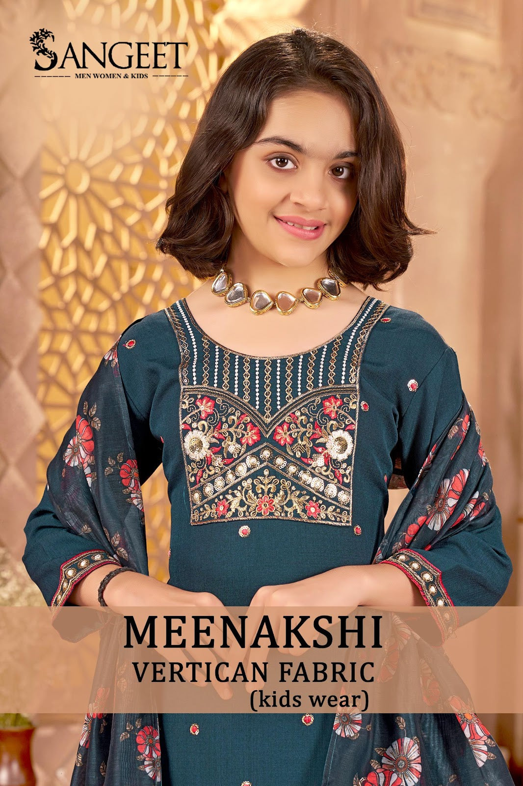 Meenakshi Sangeet Vertican Girls Readymade Pant Suits Wholesaler India