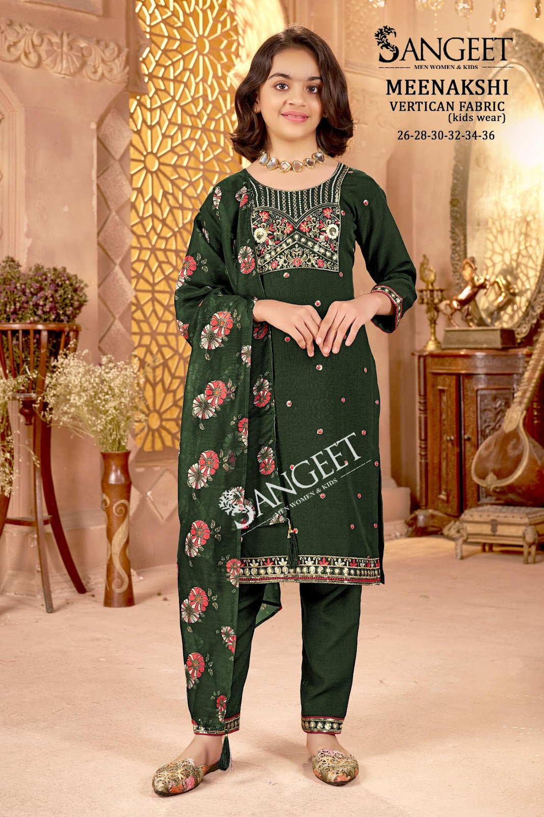 Meenakshi Sangeet Vertican Girls Readymade Pant Suits Wholesaler India