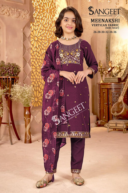 Meenakshi Sangeet Vertican Girls Readymade Pant Suits Wholesaler India
