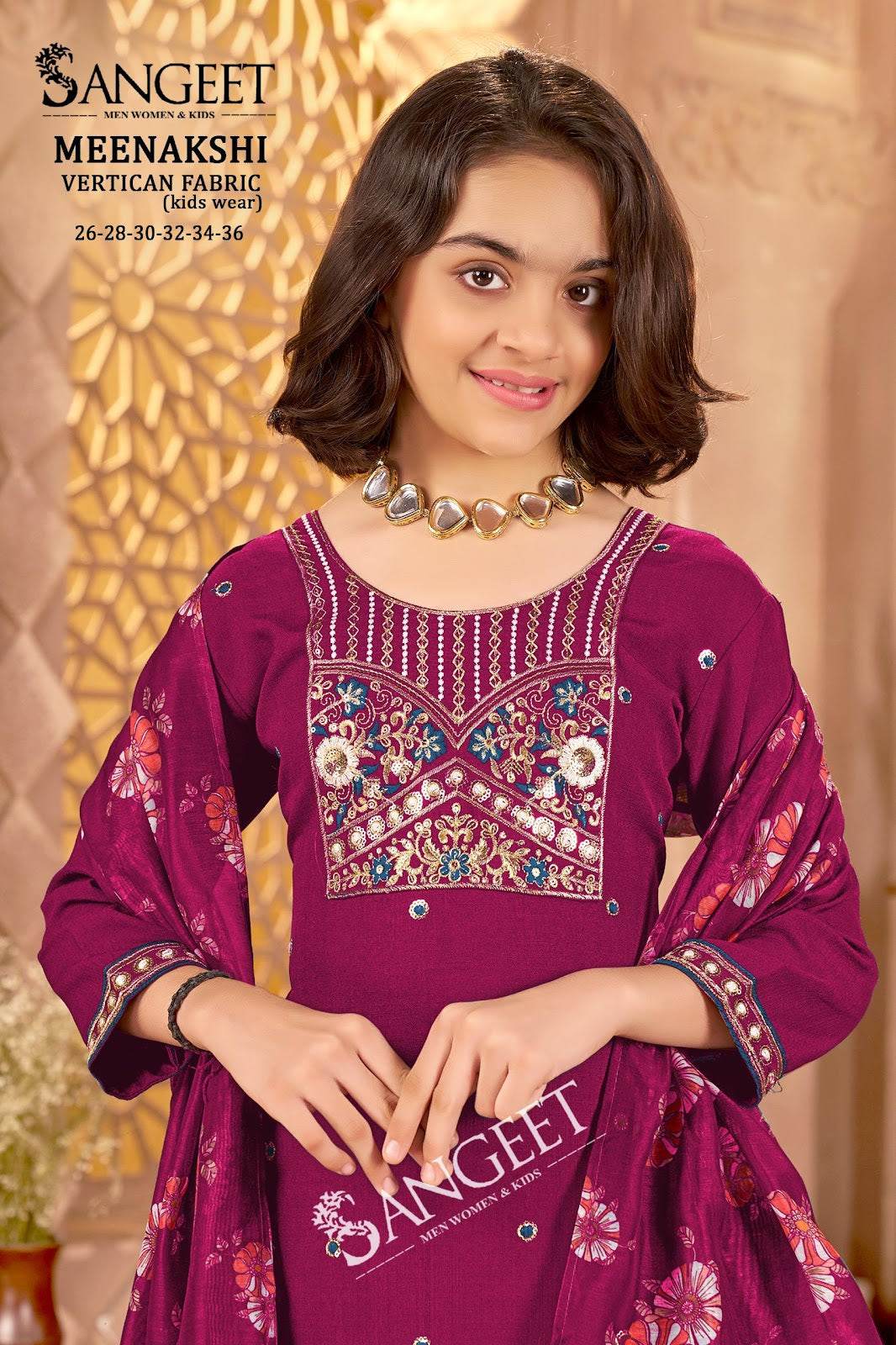 Meenakshi Sangeet Vertican Girls Readymade Pant Suits Wholesaler India