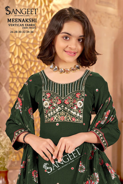 Meenakshi Sangeet Vertican Girls Readymade Pant Suits Wholesaler India