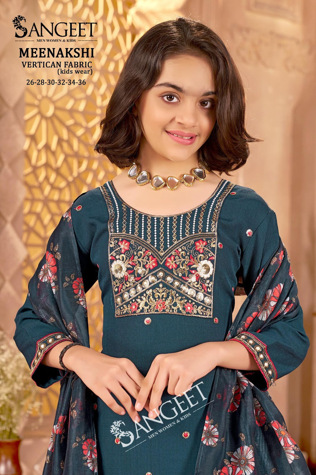 Meenakshi Sangeet Vertican Girls Readymade Pant Suits Wholesaler India