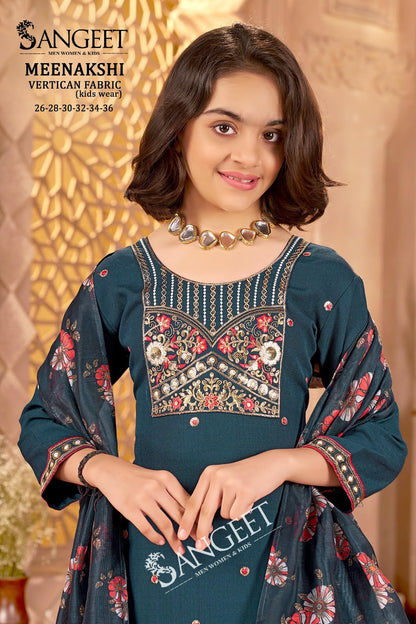Meenakshi Sangeet Vertican Girls Readymade Pant Suits Wholesaler India
