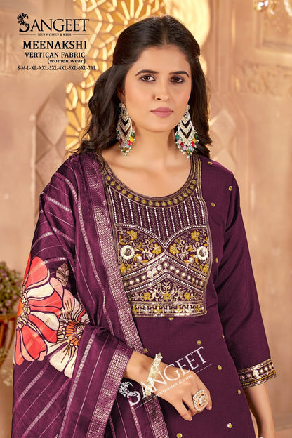 Meenakshi Sangeet Vertican Readymade Pant Style Suits Wholesaler Gujarat