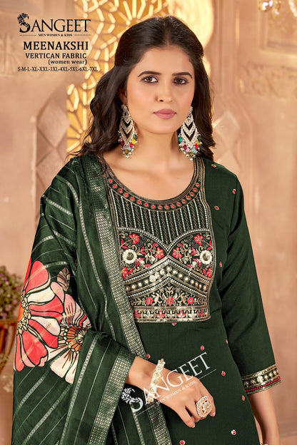 Meenakshi Sangeet Vertican Readymade Pant Style Suits Wholesaler Gujarat