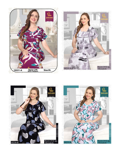 Meenakshi Shivani Rayon 24Kg Night Gowns Wholesale Price
