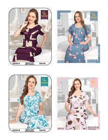 Meenakshi Shivani Rayon 24Kg Night Gowns Wholesale Price