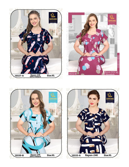 Meenakshi Shivani Rayon 24Kg Night Gowns Wholesale Price