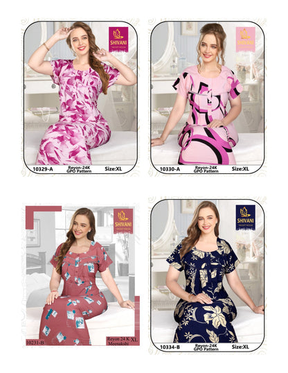 Meenakshi Shivani Rayon 24Kg Night Gowns Wholesale Price