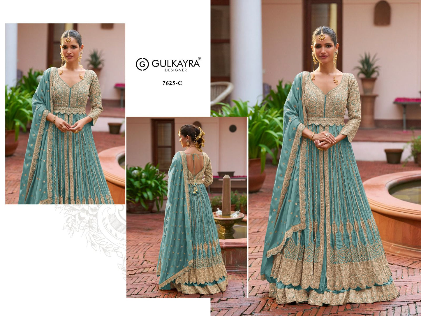 Meenat Gulkayra Designer Chinon Readymade Anarkali Suits Wholesale