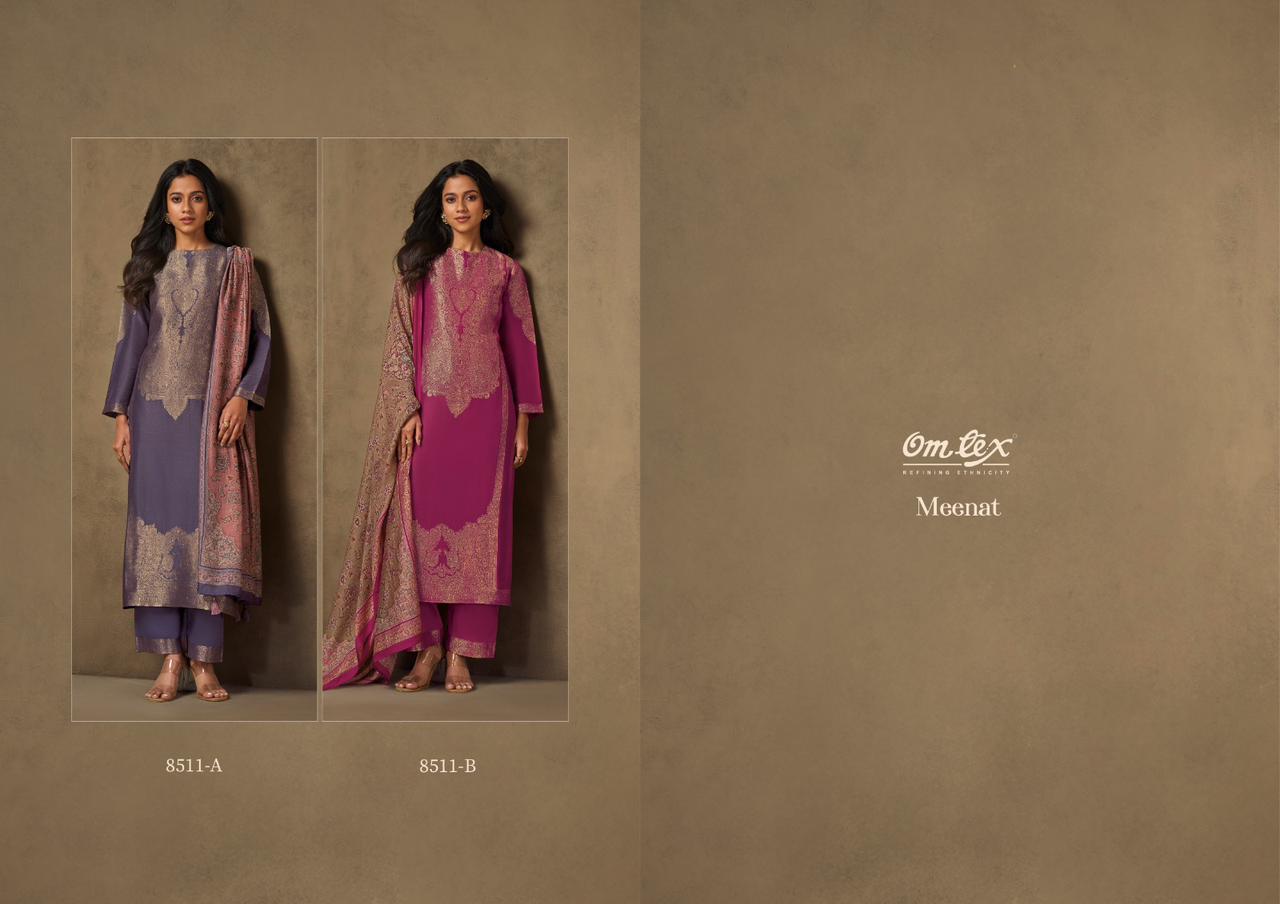 Meenat Omtex Jacquard Pant Style Suits Exporter