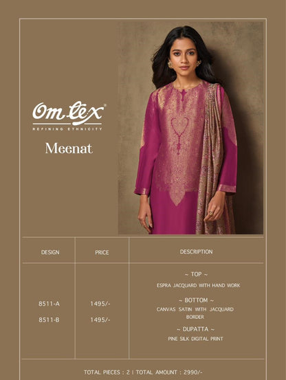 Meenat Omtex Jacquard Pant Style Suits Exporter
