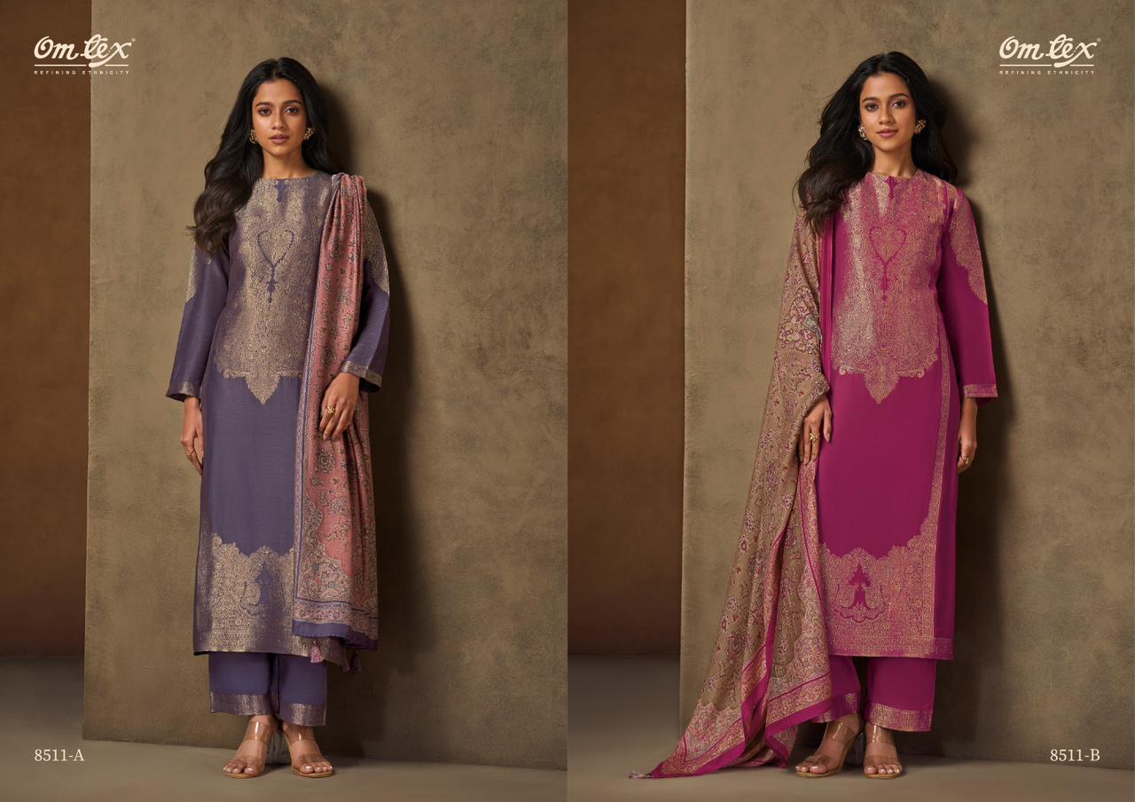 Meenat Omtex Jacquard Pant Style Suits Exporter