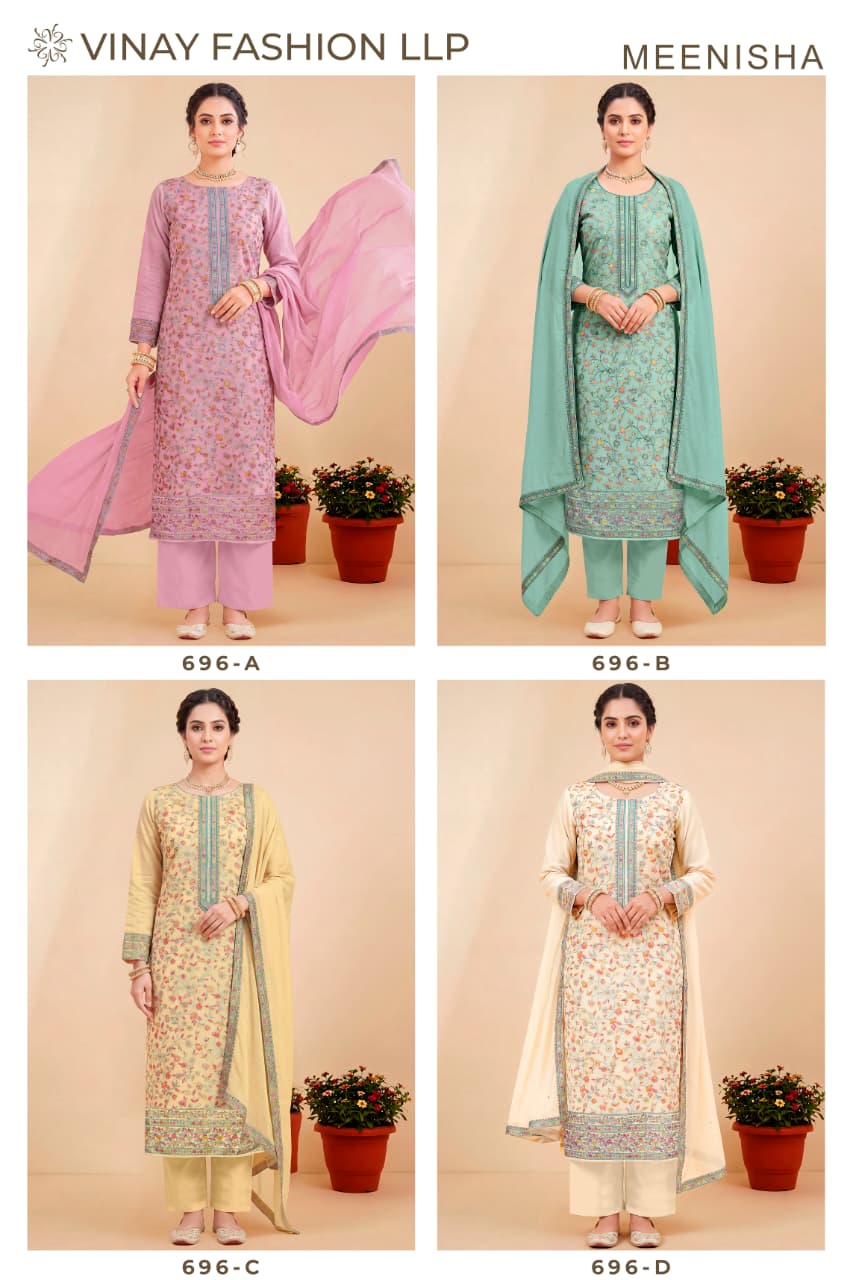 Meenisha Kuleesh Vinay Fashion Llp Viscose Muslin Pant Style Suits Manufacturer India