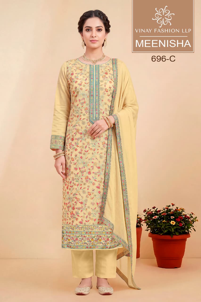 Meenisha Kuleesh Vinay Fashion Llp Viscose Muslin Pant Style Suits Manufacturer India