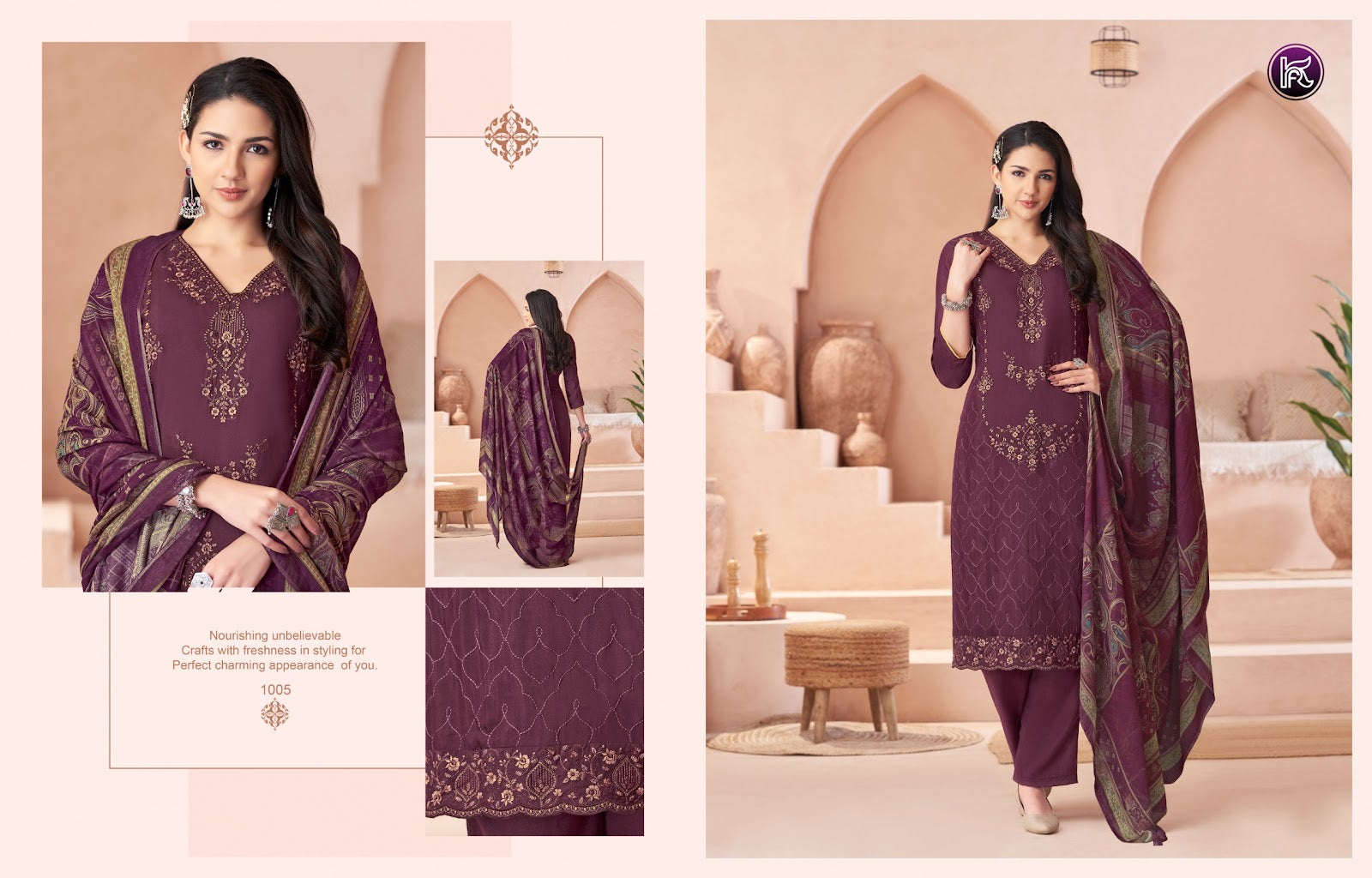 Meera Kala Fashion Pure Muslin Pant Style Suits Exporter Gujarat